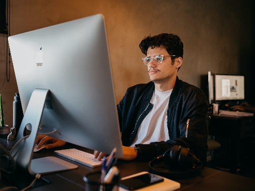 a man sitting at a desk